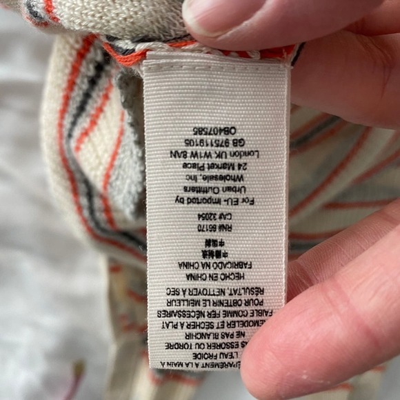 Free People Orange Gray Stripe Sailor Knit Crochet Tank in Cream Size Small - Picture 2 of 6